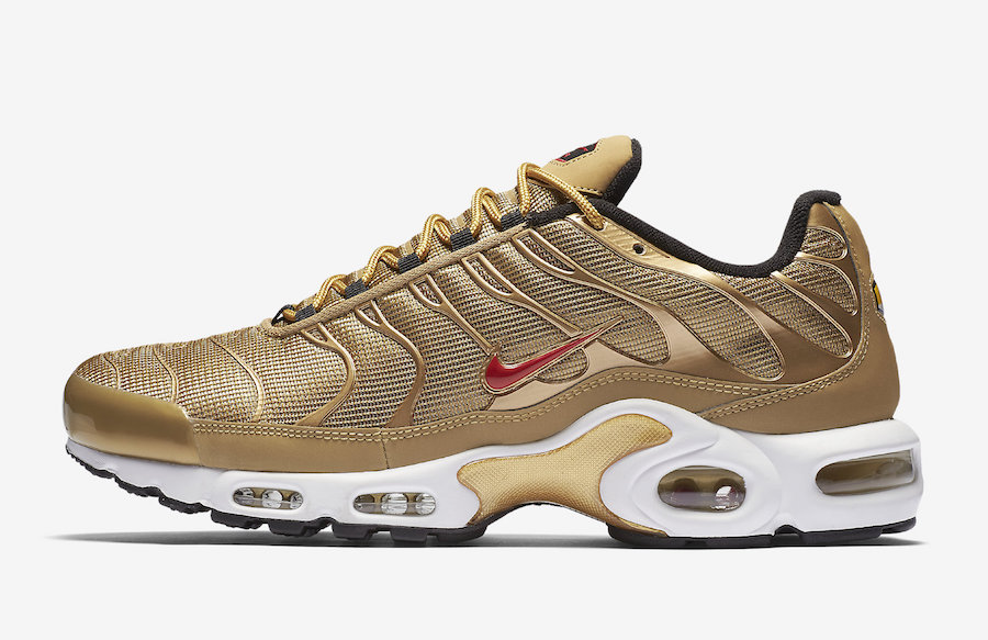 Nike,Air Max Plus,903827-700  复古还浮夸！金子弹配色 Air Max Plus 下周发售