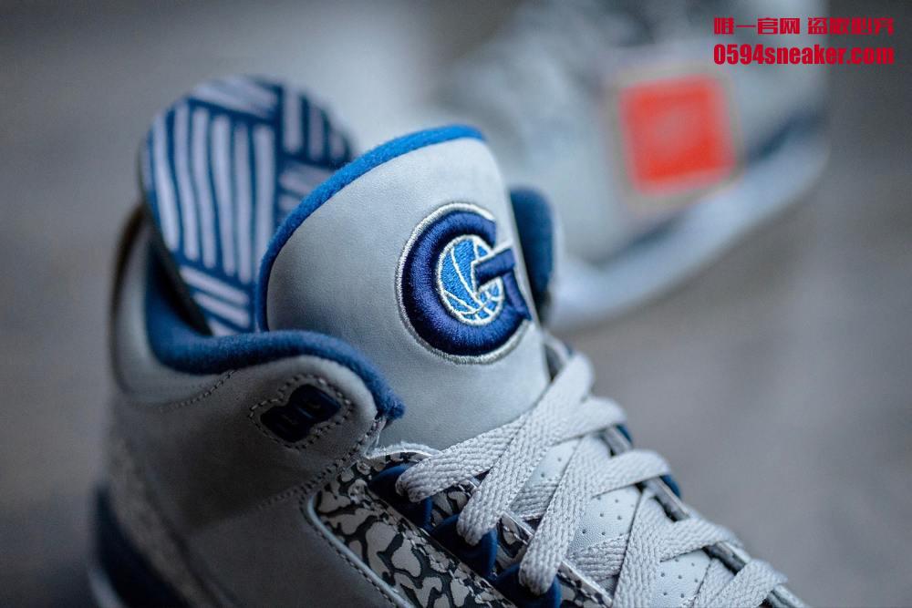 AJ3,Air Jordan 3  乔治城大学专属！AJ3 “Georgetown Hoyas” PE 美图欣赏