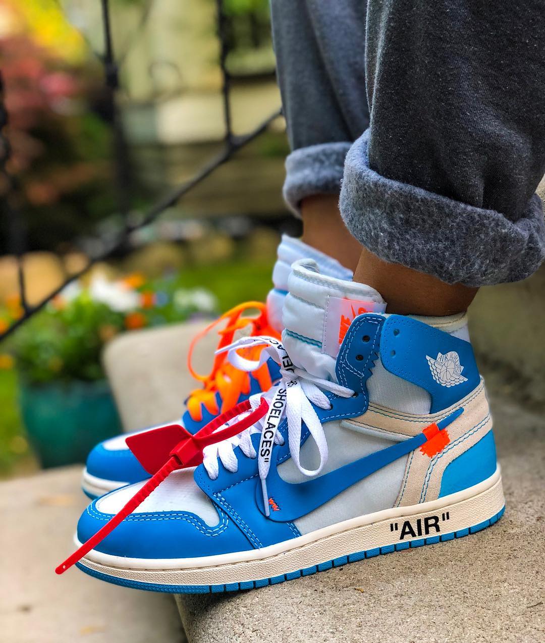 OFF-WHITE,Air Jordan 1,AQ0818- 六月最强球鞋！OFF-WHITE x AJ1 “UNC” 上脚美图欣赏