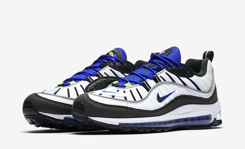 640744-103,Air Max 98,Nike 640744-103 清爽一夏！雪碧配色 Nike Air Max 98 “Sprite” 即将发售