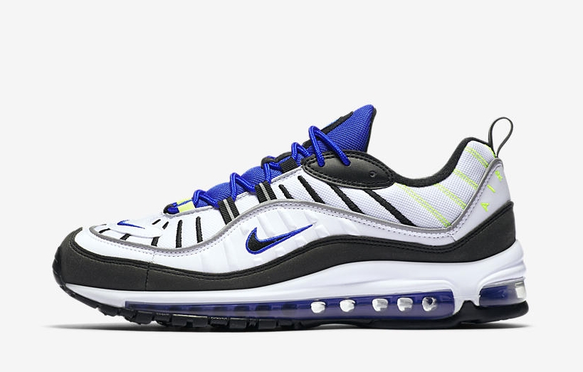 640744-103,Air Max 98,Nike 640744-103 清爽一夏！雪碧配色 Nike Air Max 98 “Sprite” 即将发售