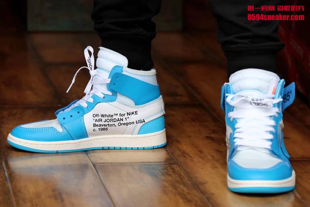 OFF-WHITE,Air Jordan 1,UNC,AQ0 Virgil Abloh 上脚 OFF-WHITE x AJ1 “UNC”，亮相时尚界奥斯卡