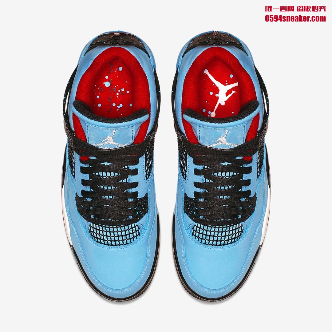 AJ4,Air Jordan 4 Limited Edition 13000 pairs! Black and Blue Travis Scott x Air Jordan 4 June release!