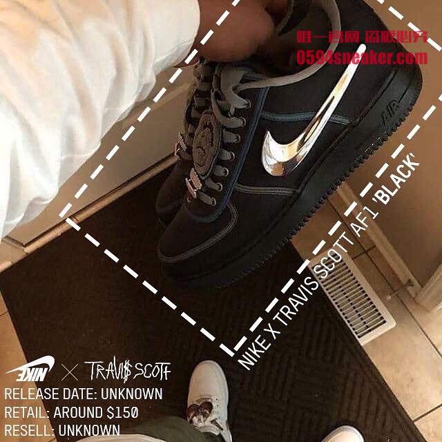 Nike,Travis Scott,Air Force 1,  竟然还有纯黑配色！全新 Travis Scott x AF1 实物曝光