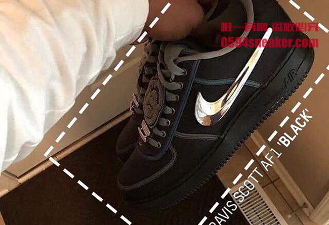 Nike,Travis Scott,Air Force 1,  竟然还有纯黑配色！全新 Travis Scott x AF1 实物曝光