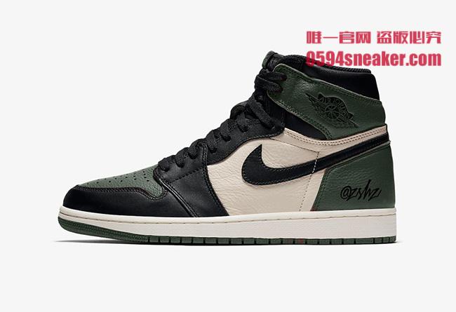 AJ1,Air Jordan 1,555088-302.,发  黑绿脚趾实物曝光！全新 AJ1 “Pine Green” 九月正式发售