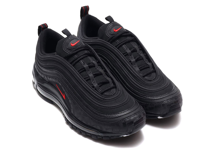 Nike,Air Max 97,AR4259-001  鞋面暗藏纹理！全新黑红 Air Max 97 将于近日发售