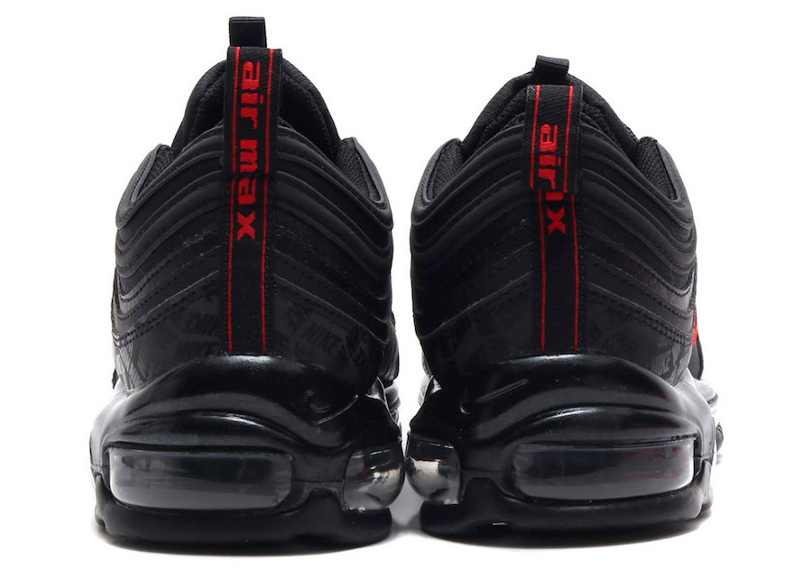 Nike,Air Max 97,AR4259-001  鞋面暗藏纹理！全新黑红 Air Max 97 将于近日发售