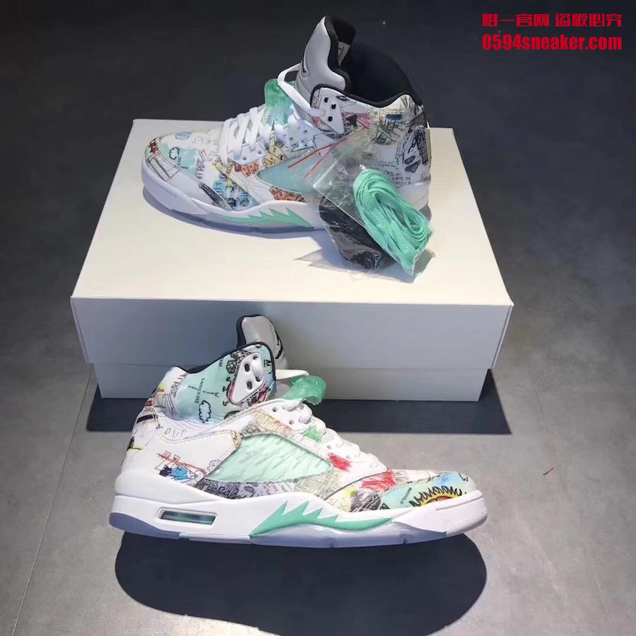 AJ5,Air Jordan 5,AV2405-900,发售  超浮夸涂鸦配色！全新 Air Jordan 5 “Wings” 实物细节曝光