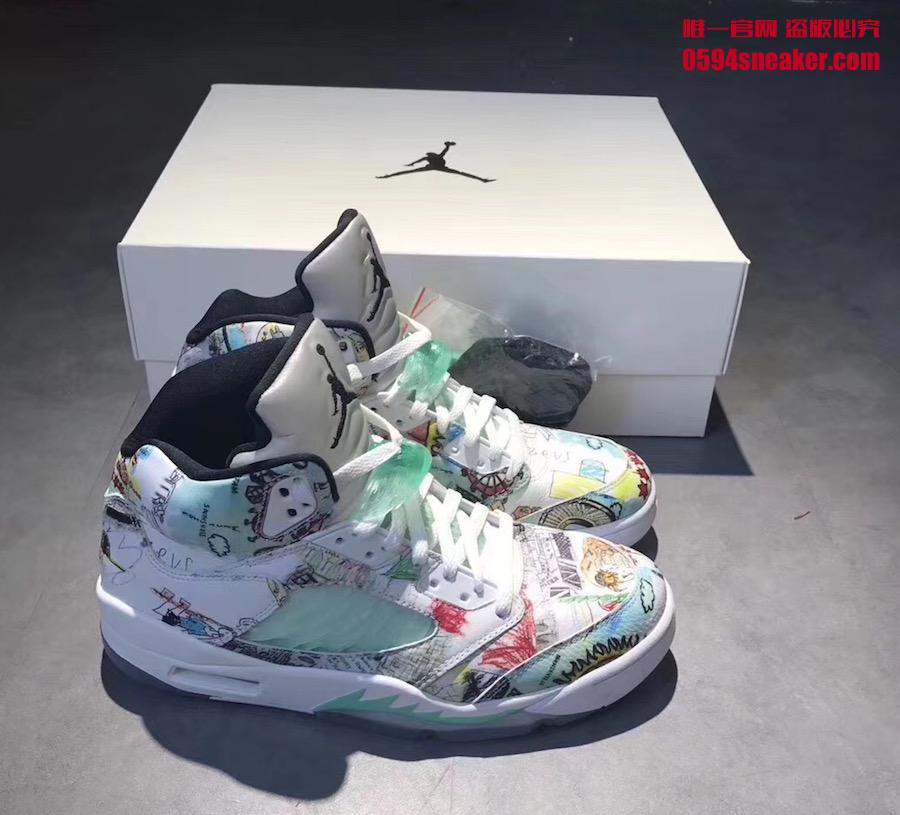 AJ5,Air Jordan 5,AV2405-900,发售  超浮夸涂鸦配色！全新 Air Jordan 5 “Wings” 实物细节曝光