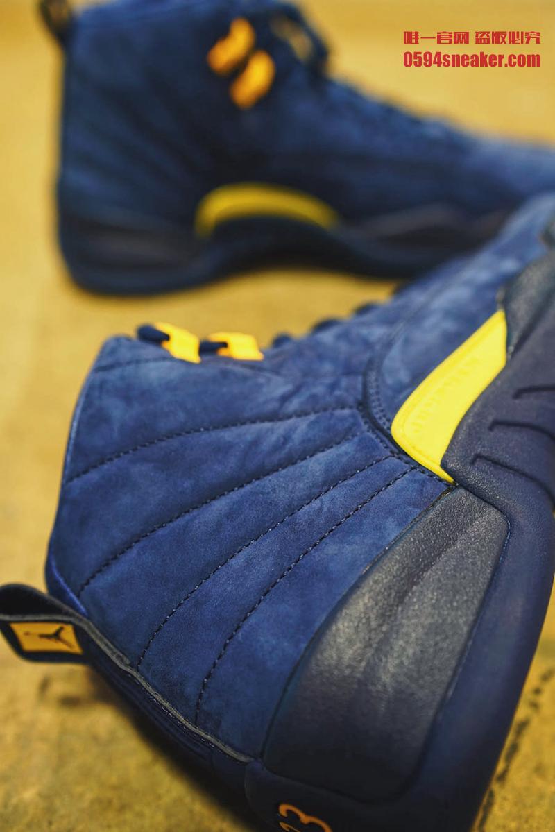 Air Jordan 12,AJ12,BQ3180-407,  蓝麂皮密歇根！Air Jordan 12 “Michigan” 本月发售