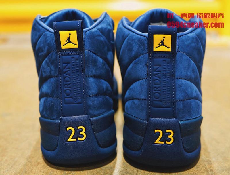 Air Jordan 12,AJ12,BQ3180-407,  蓝麂皮密歇根！Air Jordan 12 “Michigan” 本月发售