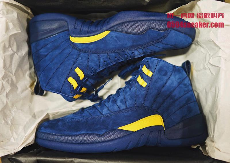 Air Jordan 12,AJ12,BQ3180-407,  蓝麂皮密歇根！Air Jordan 12 “Michigan” 本月发售