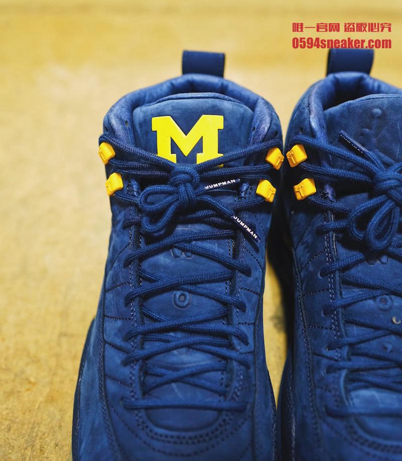 Air Jordan 12,AJ12,BQ3180-407,  蓝麂皮密歇根！Air Jordan 12 “Michigan” 本月发售