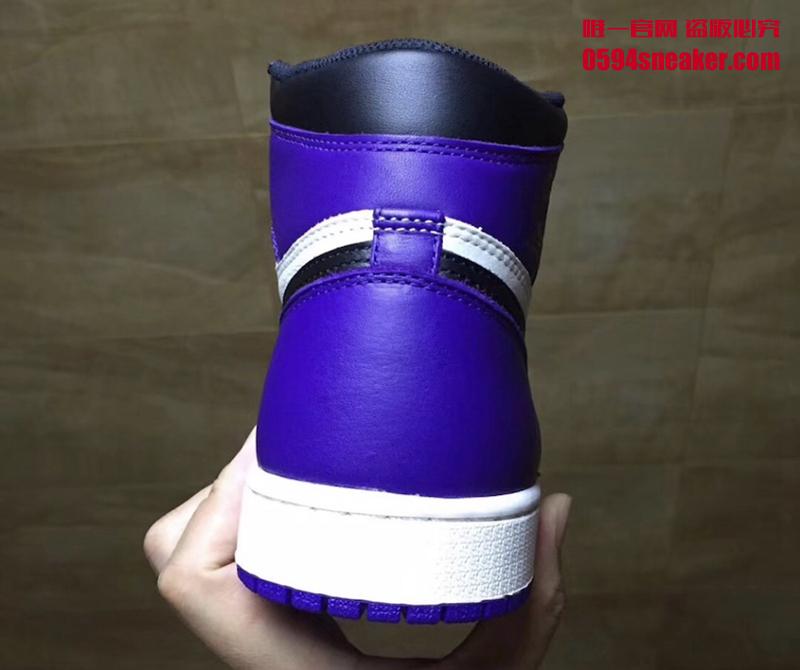 Air Jordan 1,AJ1,555088-501,开箱  黑紫脚趾来了！Air Jordan 1 “Court Purple” 实物细节图赏