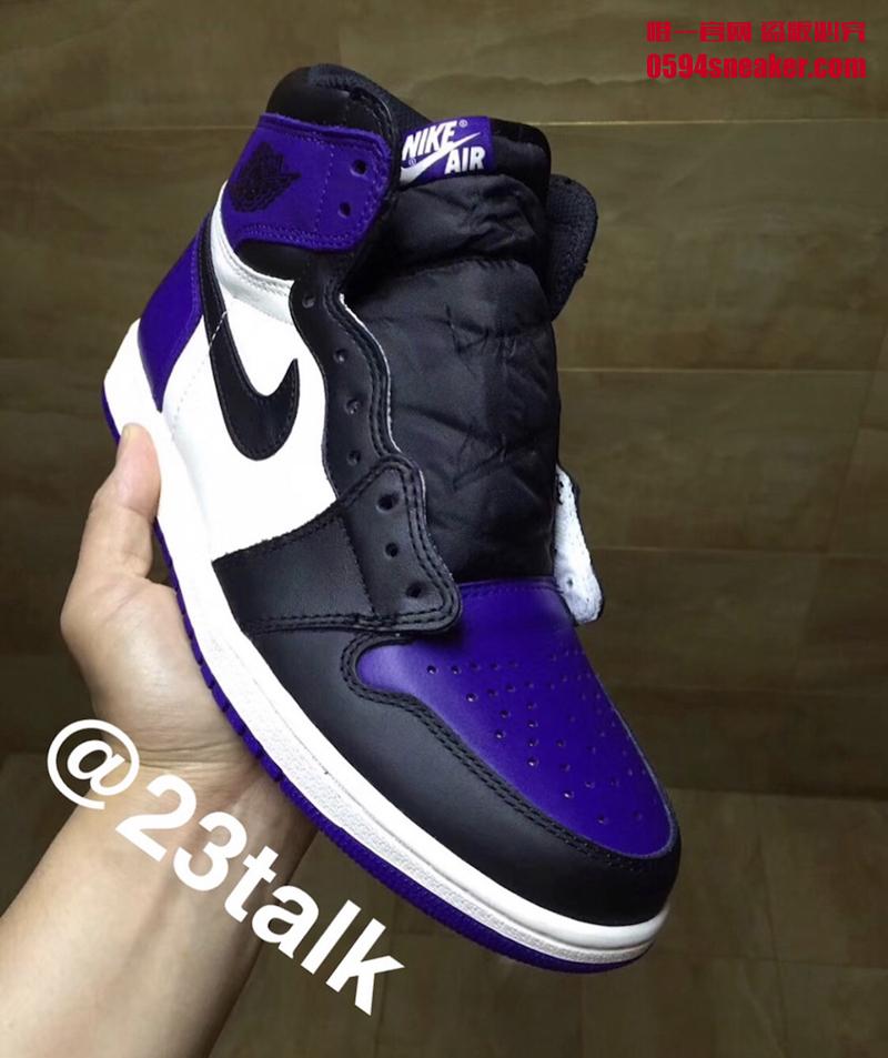 Air Jordan 1,AJ1,555088-501,开箱  黑紫脚趾来了！Air Jordan 1 “Court Purple” 实物细节图赏