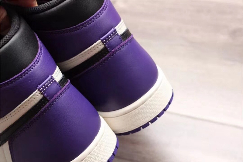 Air Jordan 1,AJ1,555088-501,开箱  黑紫脚趾来了！Air Jordan 1 “Court Purple” 实物细节图赏