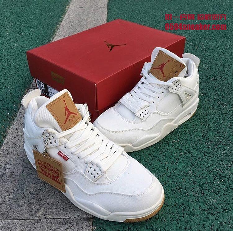 发售,Levis,AJ4,Air Jordan 4,AO25  再曝实物图片！Levis x Air Jordan 4 纯白版本即将发售