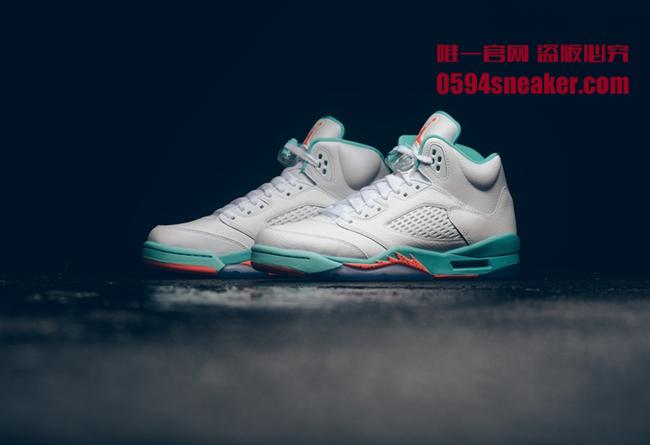 Air Jordan 5,AJ5,Nike,发售  实物美如画！Air Jordan 5 “Light Aqua” 本周发售