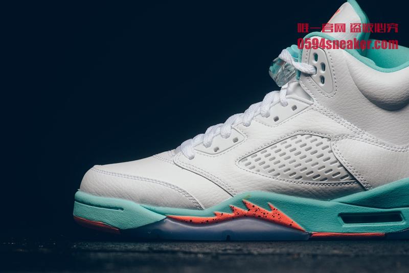 Air Jordan 5,AJ5,Nike,发售  实物美如画！Air Jordan 5 “Light Aqua” 本周发售