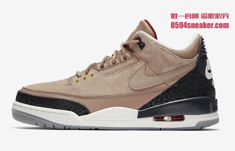 Nike,Air Jordan 3,JTH,AV6683-2  质感低调出众！贾老板 Air Jordan 3 JTH “Bio Beige” 官图释出