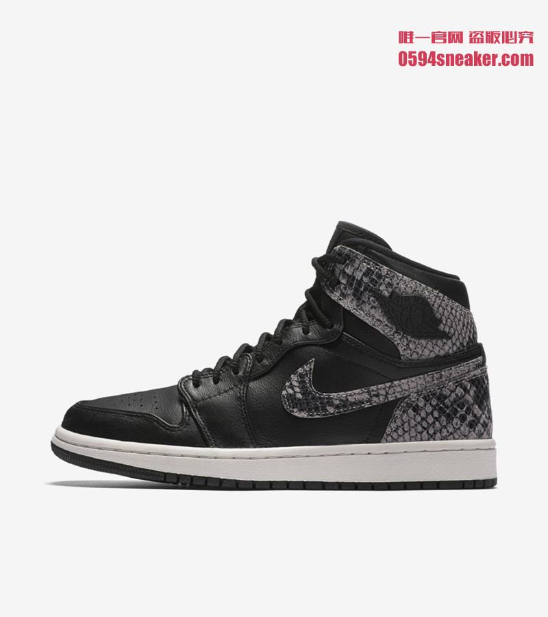 Nike,Air Jordan 1,蛇,AH7389-014  幻影蛇纹来袭！Air Jordan 1 黑蛇配色将于后天发售