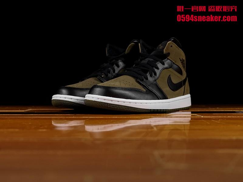 Air Jordan 1 Mid “Dark Olive”  货号：554724-301