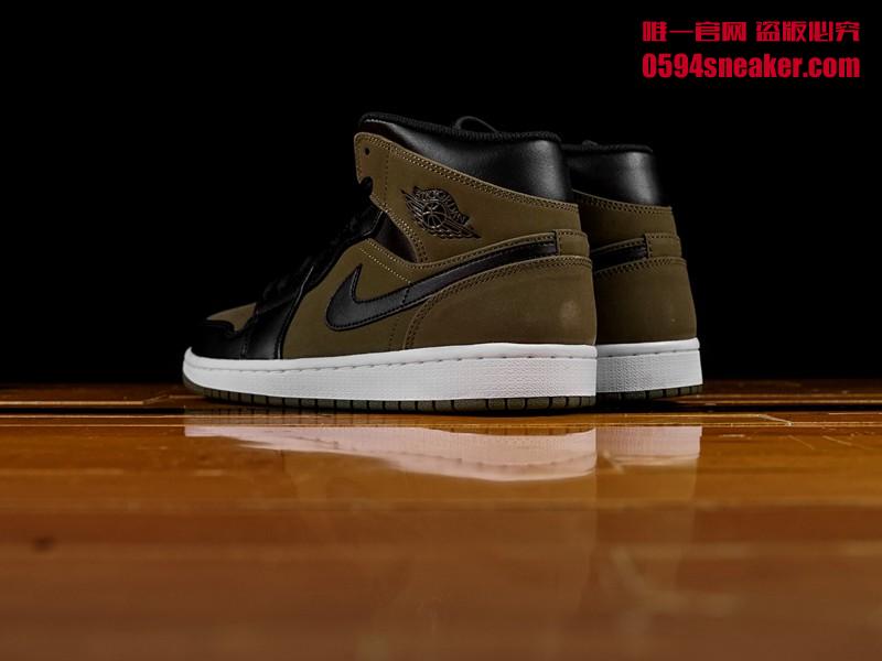 Air Jordan 1 Mid “Dark Olive”  货号：554724-301