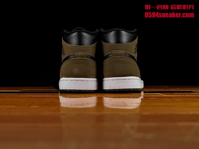 Air Jordan 1 Mid “Dark Olive”  货号：554724-301