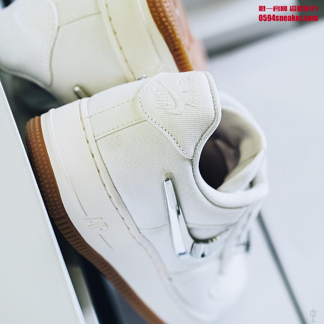 Travis Scott x Nike Air Force 1 Low “Sail” 货号：AQ4211-101