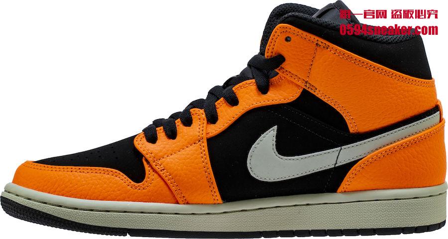 Air Jordan 1 Mid “Orange/Black” 货号：554724-062