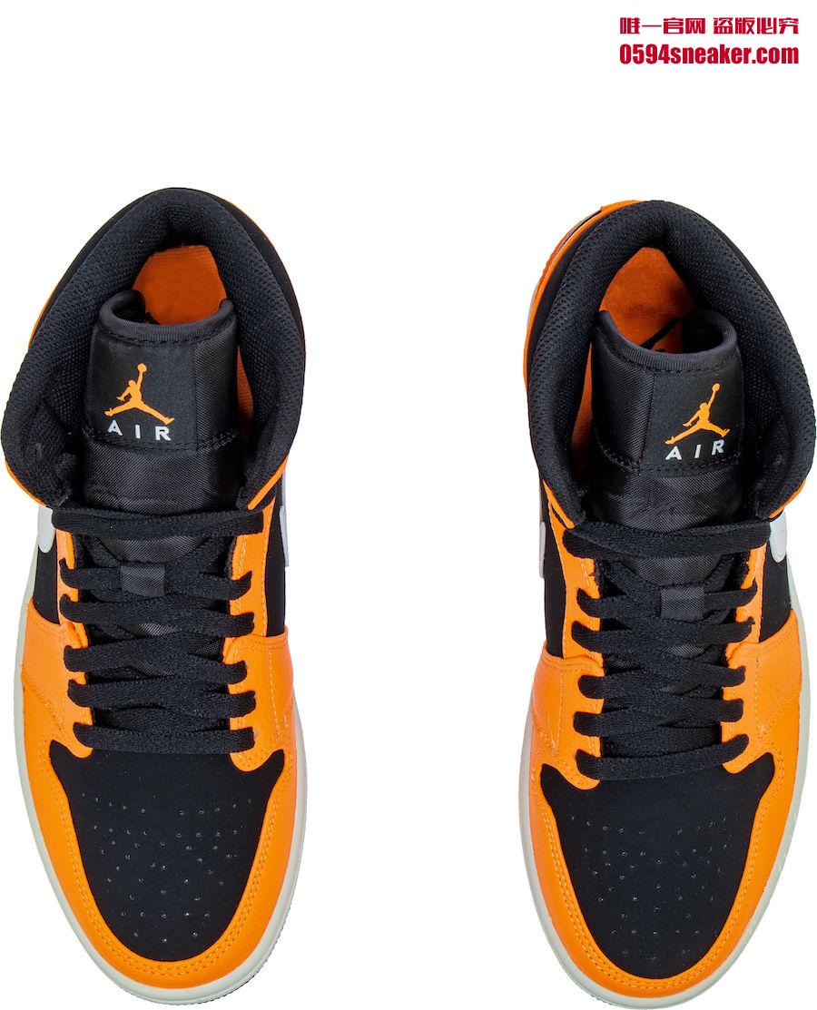 Air Jordan 1 Mid “Orange/Black” 货号：554724-062