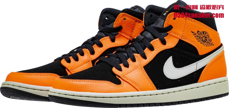 Air Jordan 1 Mid “Orange/Black” 货号：554724-062