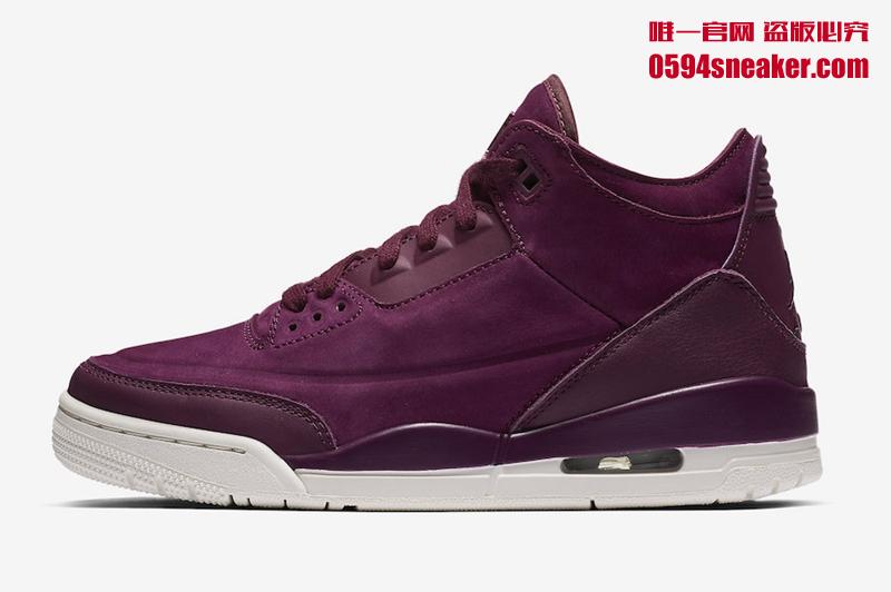 Air Jordan 3 “Bordeaux” 波尔多女生专属配色，货号：AH7859-600