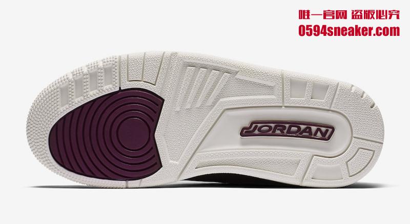 Air Jordan 3 “Bordeaux” 波尔多女生专属配色，货号：AH7859-600