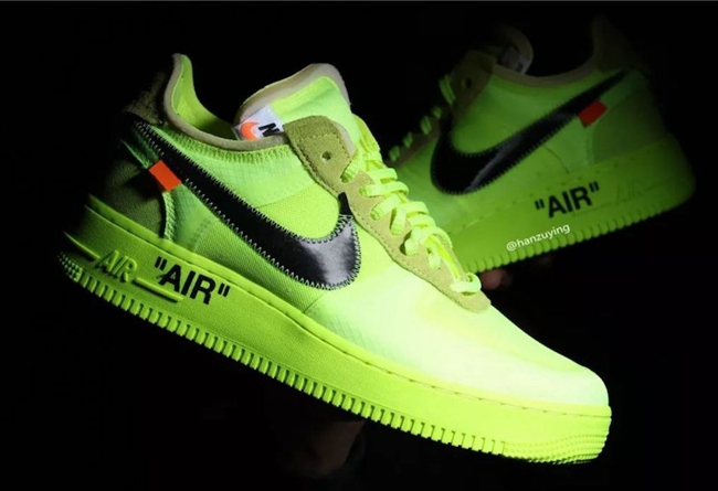 OFF-WHITE x Nike Air Force 1 “Volt” 货号：AO4606-700