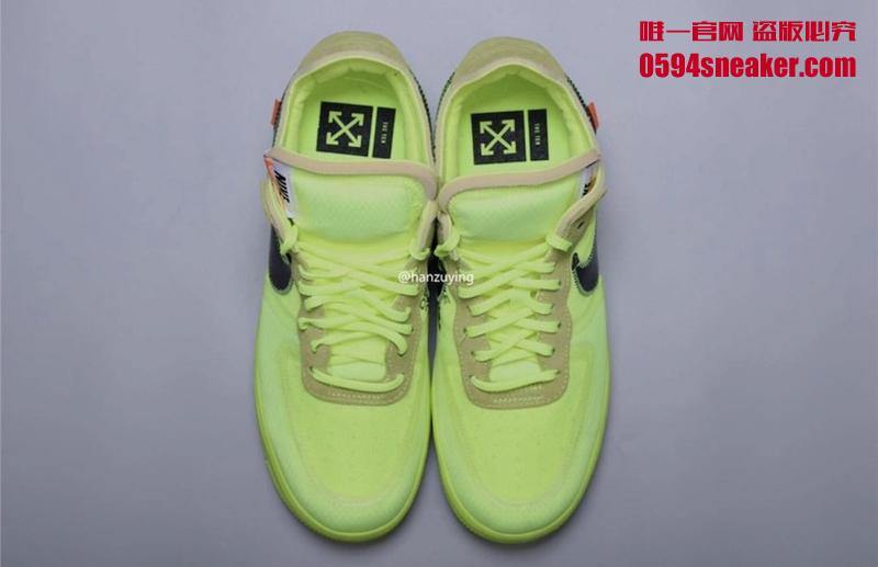 OFF-WHITE x Nike Air Force 1 “Volt” 货号：AO4606-700