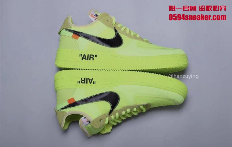 OFF-WHITE x Nike Air Force 1 “Volt” 货号：AO4606-700