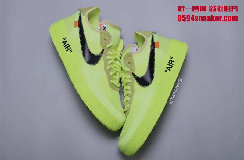 OFF-WHITE x Nike Air Force 1 “Volt” 货号：AO4606-700