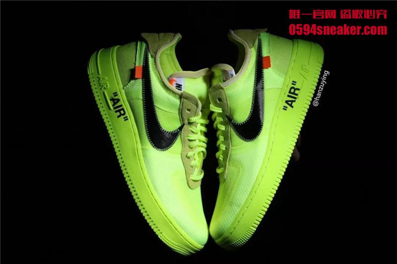 OFF-WHITE x Nike Air Force 1 “Volt” 货号：AO4606-700