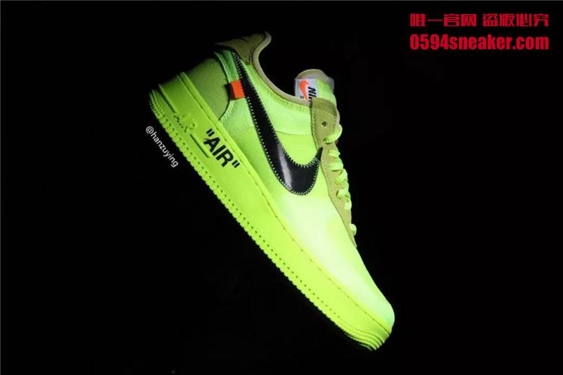 OFF-WHITE x Nike Air Force 1 “Volt” 货号：AO4606-700