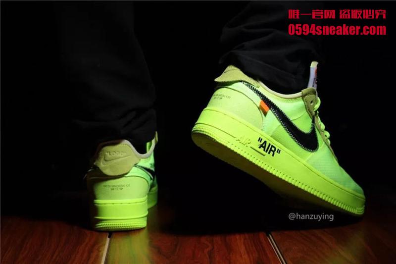 OFF-WHITE x Nike Air Force 1 “Volt” 货号：AO4606-700