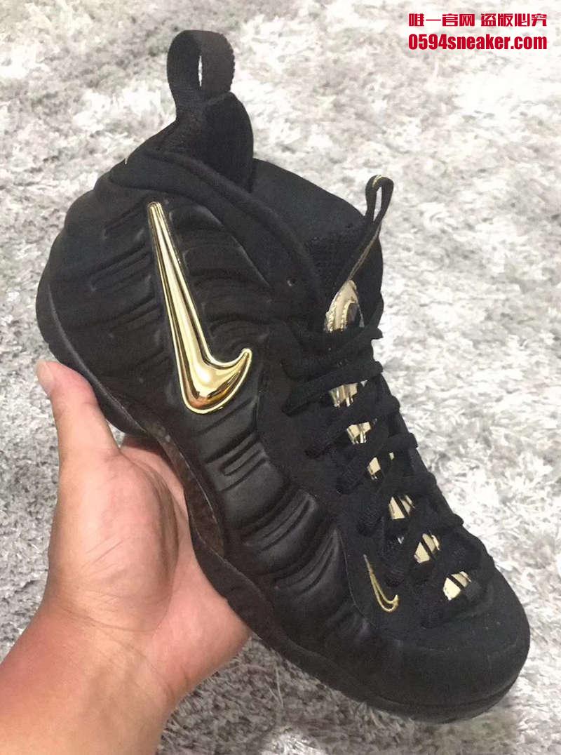 Nike Air Foamposite Pro 黑金泡，货号：624041-009