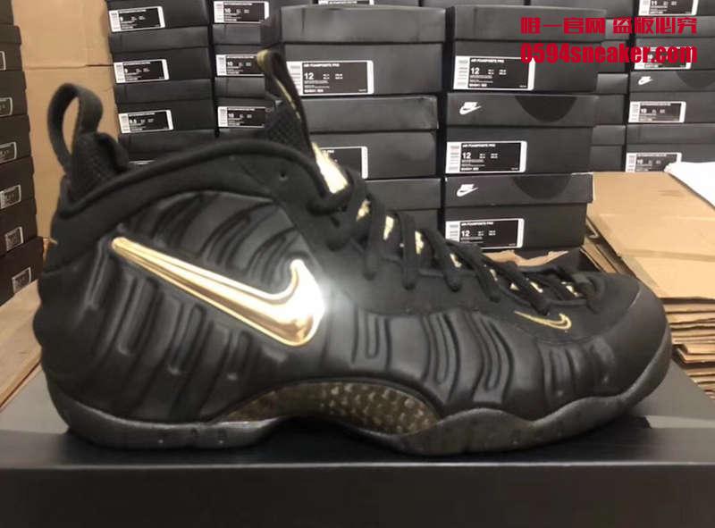 Nike Air Foamposite Pro 黑金泡，货号：624041-009