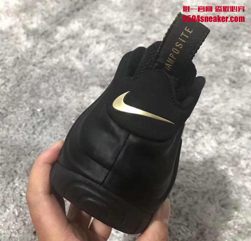 Nike Air Foamposite Pro 黑金泡，货号：624041-009