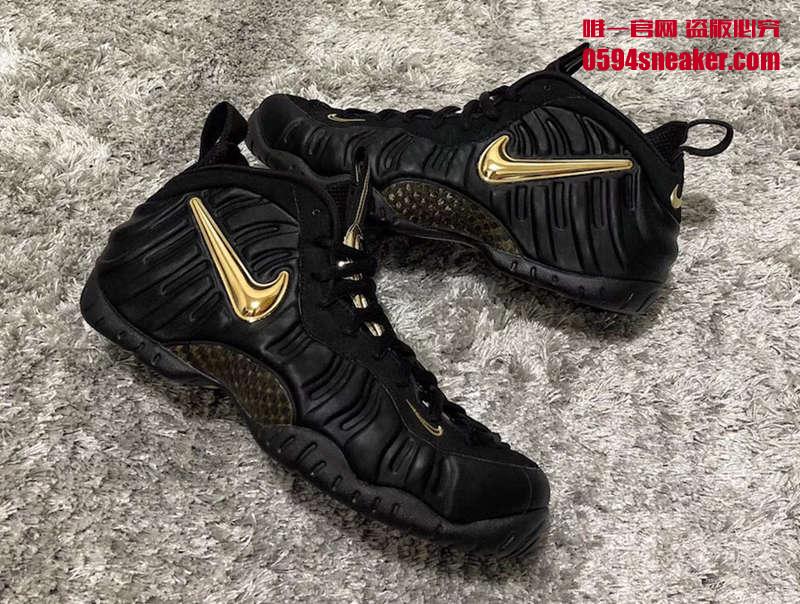 Nike Air Foamposite Pro 黑金泡，货号：624041-009