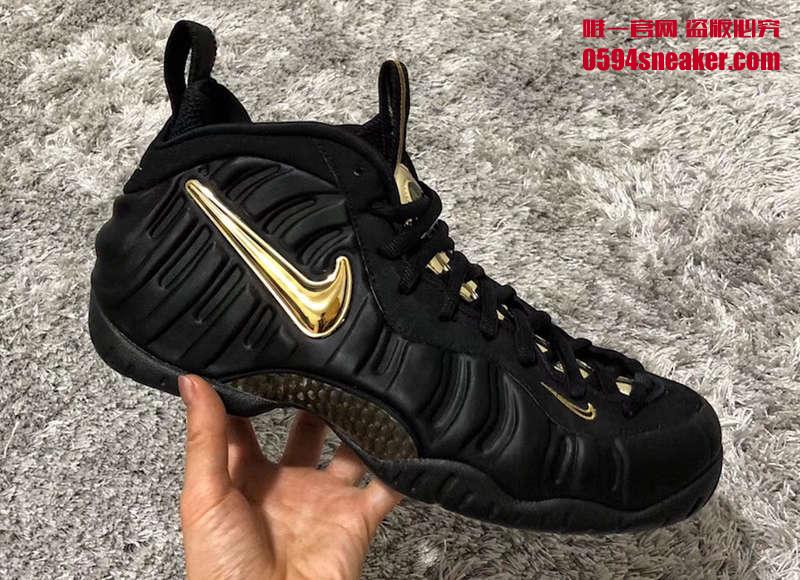 Nike Air Foamposite Pro 黑金泡，货号：624041-009