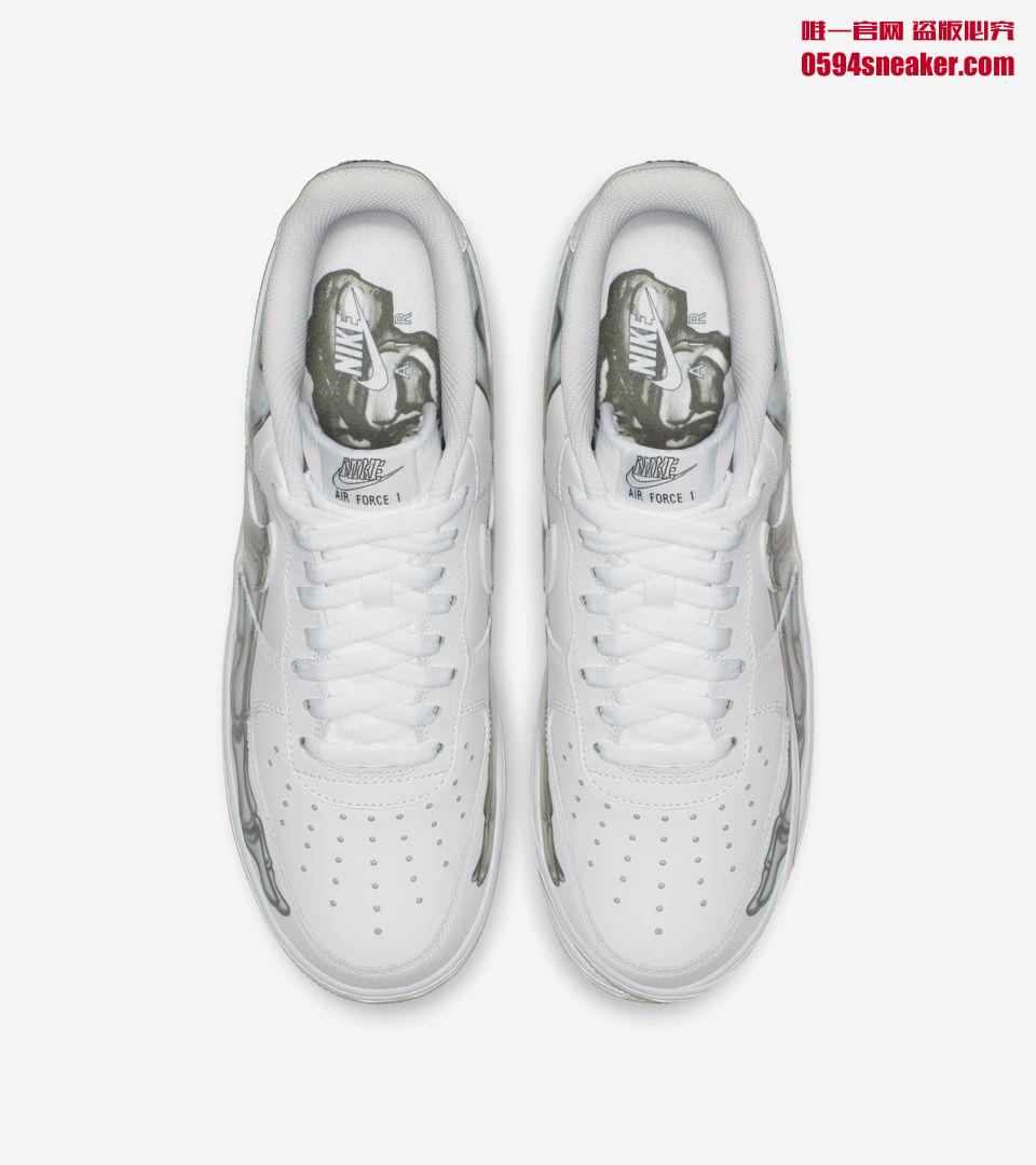 Nike Air Force 1 Low "Skeleton" Skull See-Through Colorway, Item #BQ7541-100