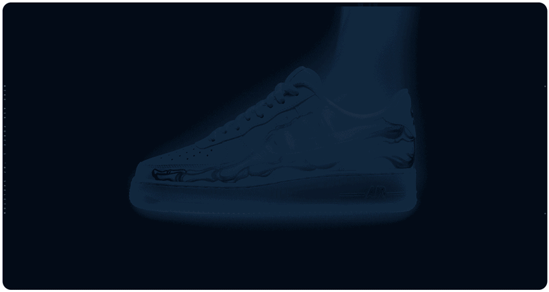 Nike Air Force 1 Low "Skeleton" Skull See-Through Colorway, Item #BQ7541-100