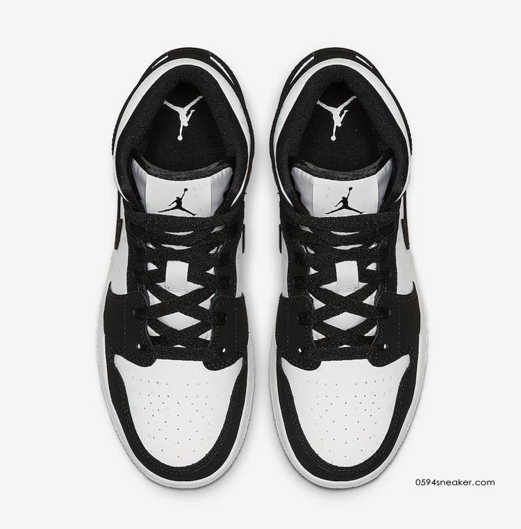 AJ1 夜光熊猫 Air Jordan 1 Mid GS “Panda” 货号：BQ6931-103